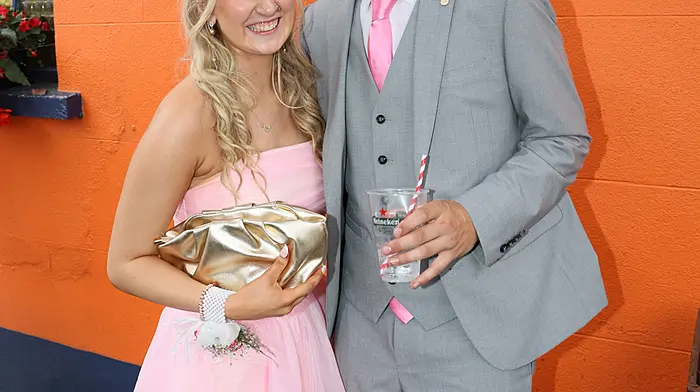 Shannon Murray and Connor Vassallo made a stop at the Shambles in Bandon en route to attend the Dunmanway Debs.  (Photo: Donie Hurley)