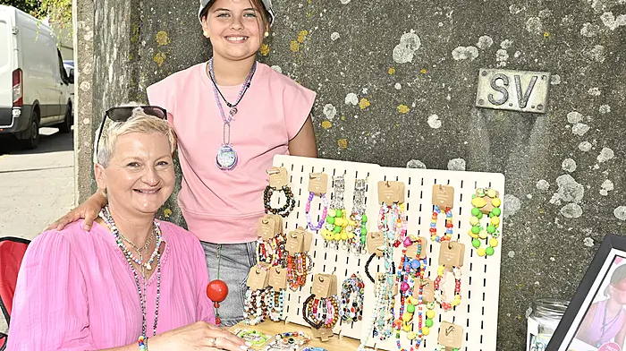 Iga (left) and Ola Fracek at Ola's jewellery stand near Emmet Square, Clonakilty.   (Photo: Martin Walsh)
