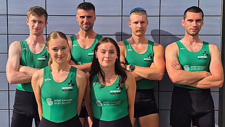 Skibbereen rowers Kealan Mannix and Aoife Hendy power to gold at Home International Regatta Image