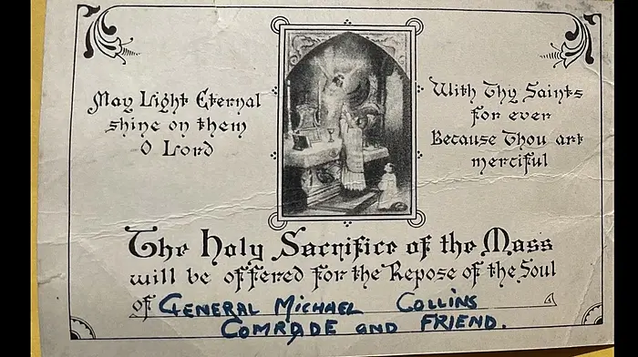 Mass card latest artefact added at the Collins Centre Museum Image