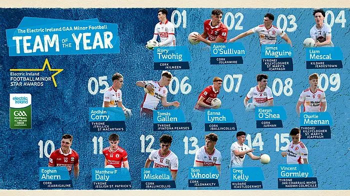 Seven Cork minor footballers named on team of the year, as Joe Miskella scoops prestigious award Image