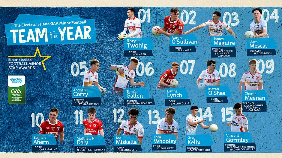 Seven Cork minor footballers named on team of the year, as Joe Miskella scoops prestigious award Image
