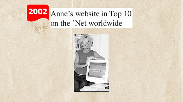 ON THIS DAY IN 2002: Anne’s website in Top 10 on the ’Net worldwide Image