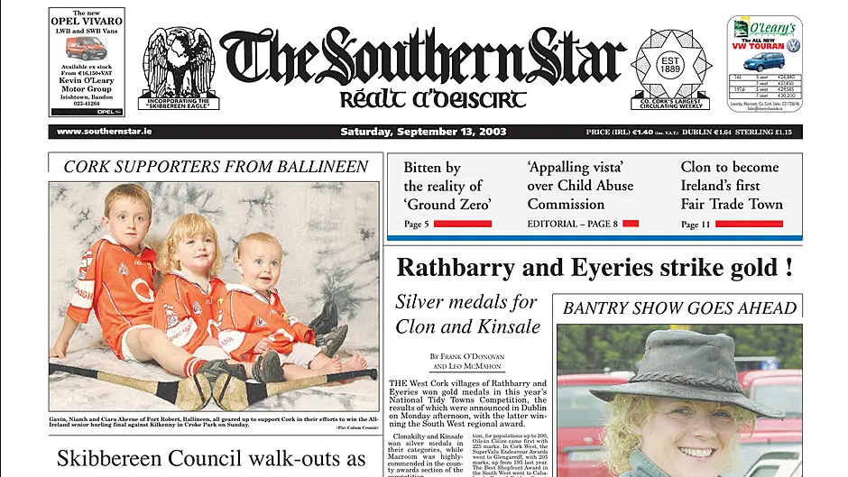 FRONT PAGE FLASHBACK: 13 years ago this week - September 13th edition Image