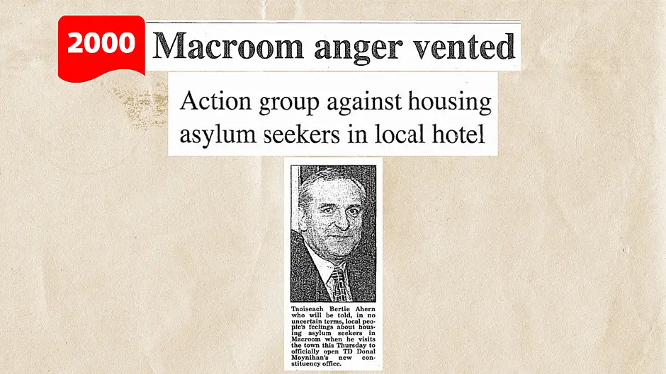 ON THIS DAY IN 1996: Macroom anger vented, action group against housing asylum seekers in local hotel Image