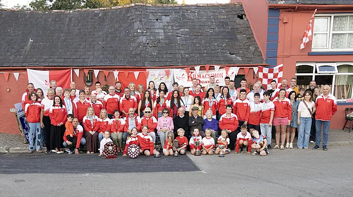 Members and supporters of Kilmacsimon Quay RC pictured in Ballinadee at Corcorn’s Pub where they celebrated another very successful year on the water at West Cork, County and All-Ireland level. At the recent All-Ireland Coastal Rowing Championships held in Bantry, they won four gold, five silver and six bronze medals.