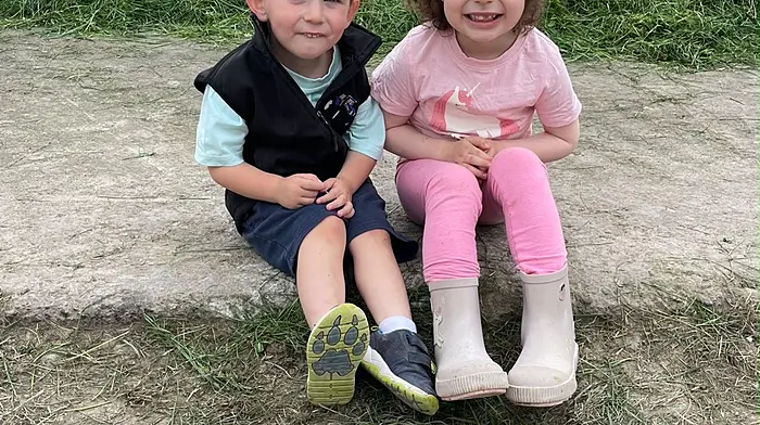 Cousins Danny and Éada Kelleher at the recent Future Farm event held at the Kelleher farm in Newcestown.