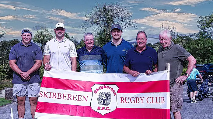 Skibbereen RFC had a golf classic last weekend which was a great success.  Munster Players Josh and Fineen Wycherley with Gavin Coombes, Kevin Hourihane, Dave Wally and Pat Harrington.