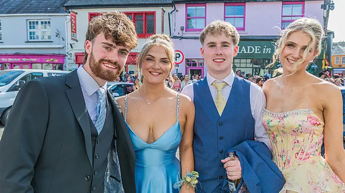 David Tobin, Muireann O'Donovan, Diarmuid Warren and Olivia Morgan at the Blue Haven kinsale ahead of the Community School Debs event.