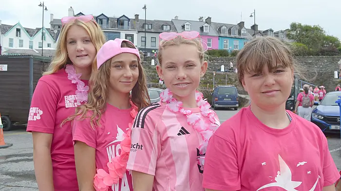 Enjoying the Baltimore Sailing Club Women on the Water fundraiser for Breakthrough Cancer Research and Marymount Hospice were local girls - Maya O'Flynn with Ciara, Caoimhe and Emma Cottrell. Photo; Anne Minihane.