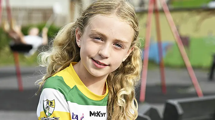 Carbery Rangers fan Katie Murphy had some time at the playground in Union Hall prior to the Cork county senior A football championship game between Carbery Rangers and O'Donovan Rossa at the Black Field in Union Hall.    (Photo: Martin Walsh)