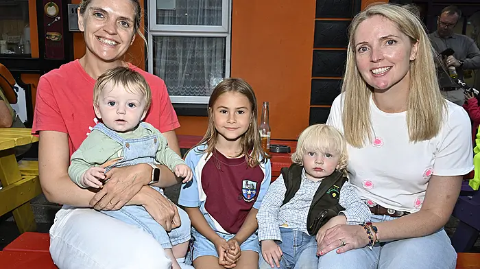 Watching the children's fancy dress parade at the Timoleague Harvest Festival were (from left) Mary and Sean O'Brien (Ballinadee), Amy Harrington (Timoleague) with Jamie and Jackie McNamara (Ballinadee).     (Photo: Martin Walsh)