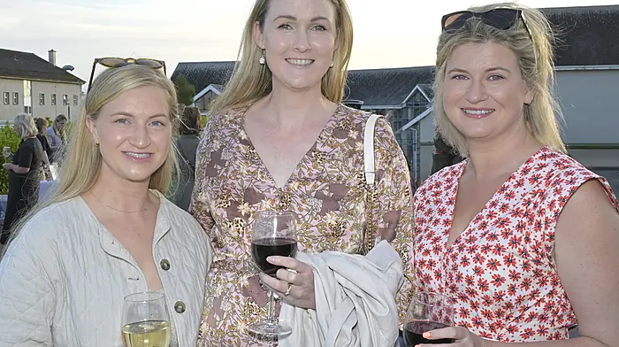 Timoleague ladies (from left) Michelle Heaney, Aisling McSweeney and Salina Heaney at the ‘Catwalk Extravaganza’ event at the Clonakilty Agricultural College, Darrara,  in aid of Cancer Connect and the Timoleague Community.   (Photo: Martin Walsh)