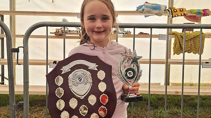 Olivia O'Shea (Glengarriff) was the winner of the overall children’s section at the Bantry Agricultural Show.