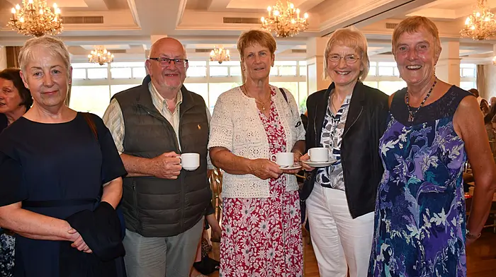 Catherine Griffin, Adrian Healy, Kay O'Neill, Breda Connolly and Ros Healy at the launch of a new book on the history of St Patrick's Cathedral  Skibbereen 1826-2026 at the West Cork Hotel, Skibbereen.  (Photo: Anne Minhane)