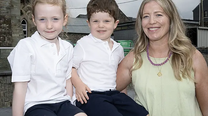 Kate Crowley with her daughter Ada Dillion and Oliver Twomey along Kent Street, Clonakilty.   (Photo: Martin Walsh)