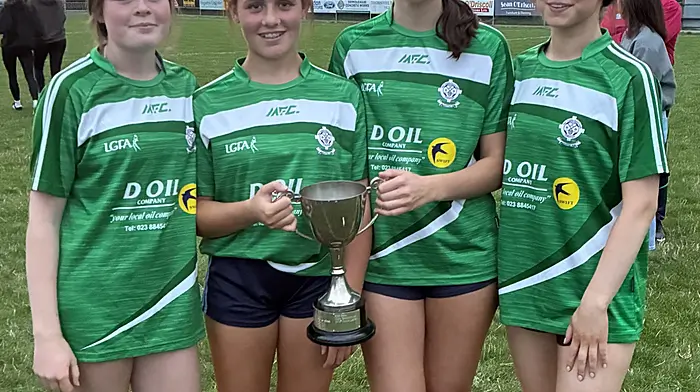 Grace Murray, Kellie Ann Buttimer, Emily Hurley and Amy Keohane, Doheny U18 team players who won the West Cork LGFA final.