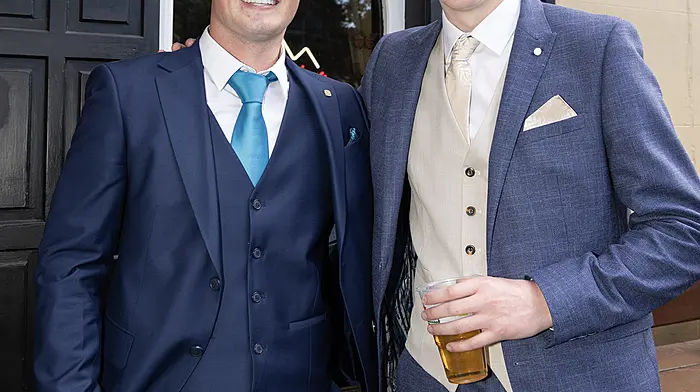 A meeting of two grads. Schull Gearoid Coughlan pictured with Jack Coomey Hamilton High School Grad.