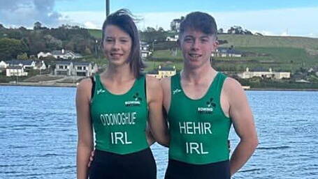 Rosscarbery rowers flying Ireland flag at Home International Image