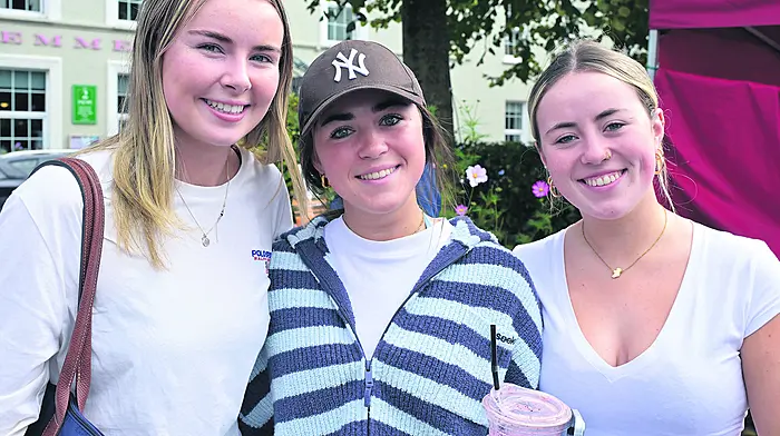 Clonakilty cousins  Lauren Eady, Eimear Barrett and Niamh Barrett were all smiles for the camera in Kennedy Park, Clonakilty.   (Photo: Martin Walsh)