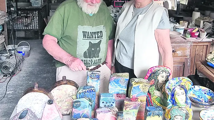 Jim Turner and Etain Hickey at Rossmore Pottery.