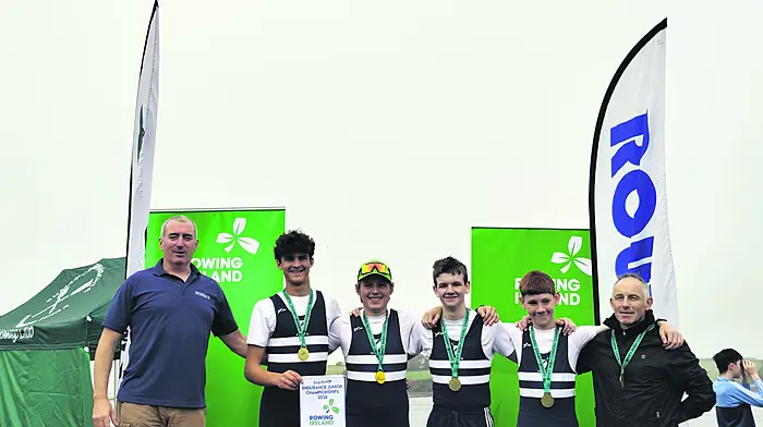 Joe Cantillon Rowfit,  Conor Collins, Cian Hennessy, Aidan O'Mahony, Alex O'Donovan, and Ronan Hennessy Cox made up the men’s junior 14 C4X team.