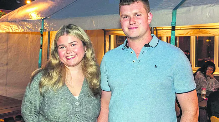 The Dunmanway branch of Macra na Feirme held a fundraising barbecue last Friday in aid of Friends of Dunmanway Hospital. Attending the event were Leona McCarthy from Drimoleague and Jerry Lucey from Dunmanway.   (Photo: Andy Gibson)