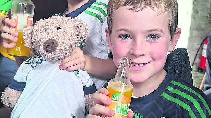 The first and second class mascot from Rath NS was very lucky to go on an Ilen Rovers trip to Cape Clear with Sean Holland and Iarla Ó Cathasaig.