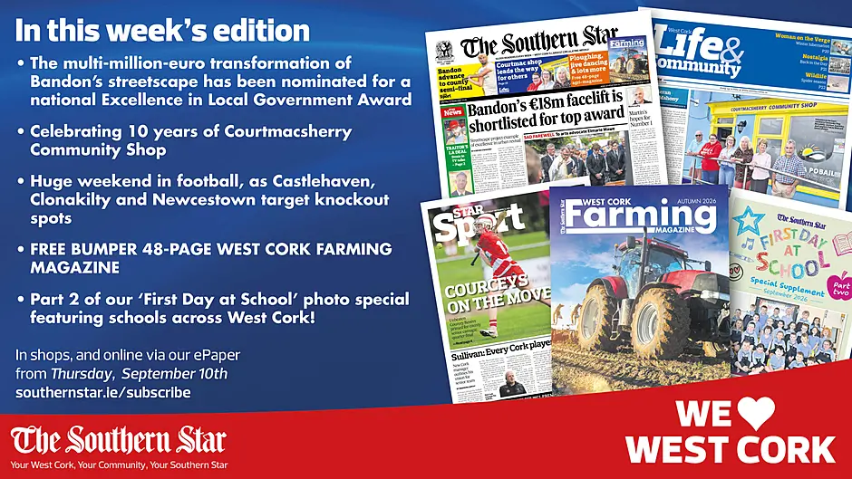 THE SOUTHERN STAR IS IN STORES NOW: Bandon's streetscape; Celebrating 10 years of the Courtmacsherry Community Shop; Huge weekend in West Cork football Image