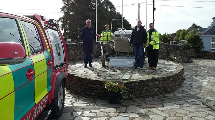 Charles Murphy  (Macroom) presented West Cork Rapid Response with the proceeds of his recent fundraiser ‘Race Across Scotland’ which raised a sum of €4,381. Charles presented the cheque to Liam Slattery, Betty Hennessy and Kate Crowley, all volunteers with the WCRR.
