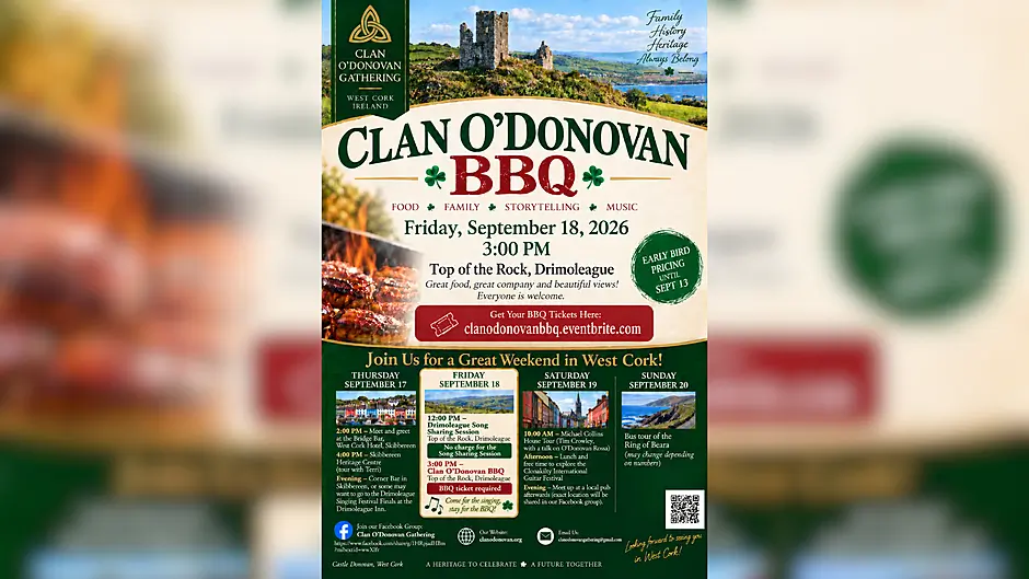 O’Donovan Clan gathering to take place in Skibbereen Image