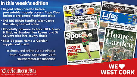 THE SOUTHERN STAR IS IN STORES NOW: Cape Clear is facing a prolonged health crisis; The Big Read; Huge weekend of football action Image