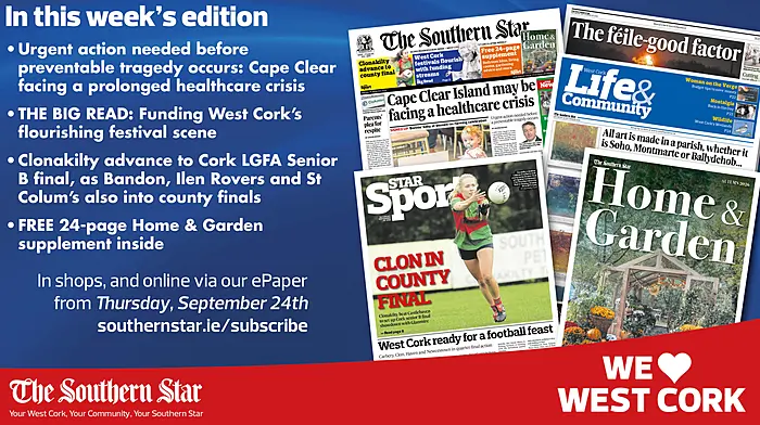 THE SOUTHERN STAR IS IN STORES NOW: Cape Clear is facing a prolonged health crisis; The Big Read; Huge weekend of football action Image