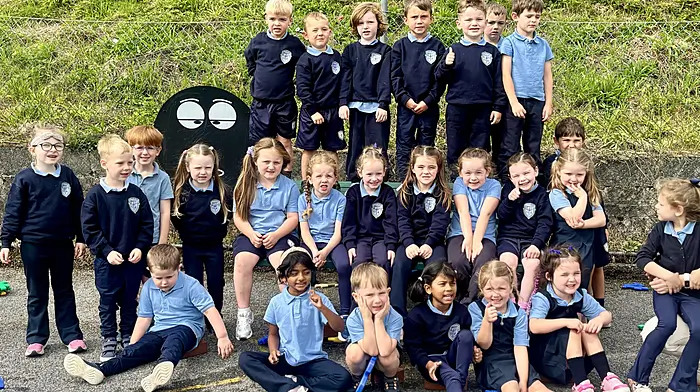 The junior infants at Scoil Mhuire agus Bharra are wished all the best as they start out on their academic journey.