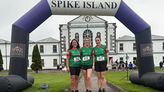 Danielle Mullane, Deborah Twomey and Siobhan Lynch, all  from Tracton AC, took part in the recent Spike Island 5k.