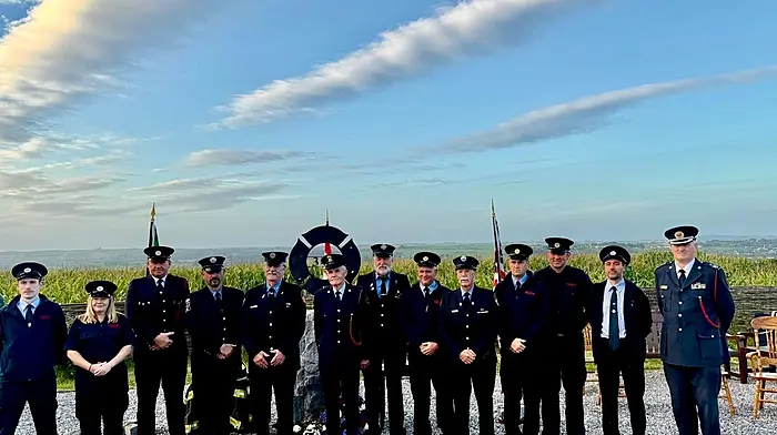 ⁠On the 25th anniversary of 9/11, FDNY and Kinsale Fire and Rescue members gathered at the 9/11 Garden of Remembrance at Ringfinnan, Kinsale.