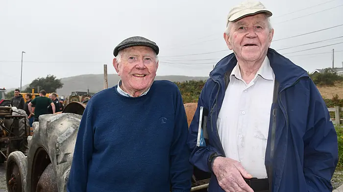 Brothers Corney and Paddy Savage from Tragumna at the recently held  annual Tragumna Threshing .  (Photo:  Anne Minihane)