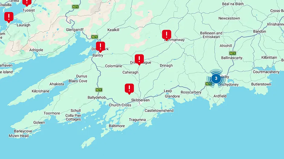 Hundreds of homes still without power in West Cork Image