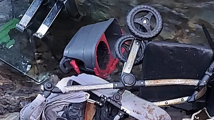 Four trollies and a few traffic cones found dumped in river in Bandon Image