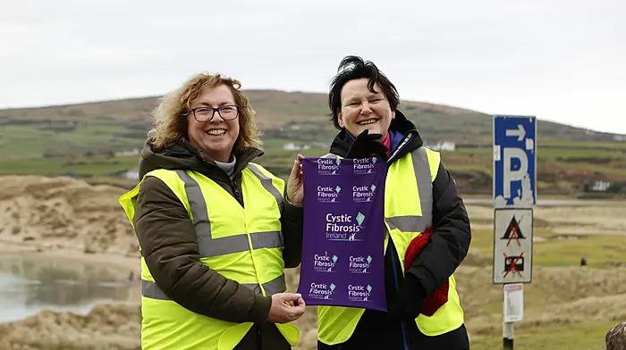 Mary Shiel and Ann Dorian on the walk from Barleycove to Crookhaven on New Year's Eve. (Photo: Carlos Benlayo)