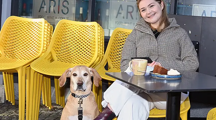 Local Kate O'Dea and her dog Mabel enjoying  some downtime in Arís.  (Photo: Martin Walsh)