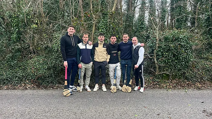 Steve Daly, Jerry O'Farrell, Eillis O'Farrell, David O'Farrell, Eddie Allen and Ray Jennings taking part in the Doheny GAA Club Poc Fada on St Stephen’s Day.