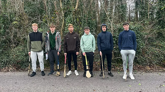 Shane O'Sullivan, Luke Holland, Sean Murphy, Ben Coughlan, Sean Galvin and Eanna Hayes taking part in the Doheny GAA Club Poc Fada on St Stephen’s Day.