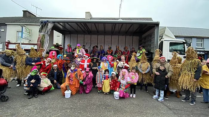 The wren boys with some of the straw boys enjoying St Stephen’s Day in Carrigaline.