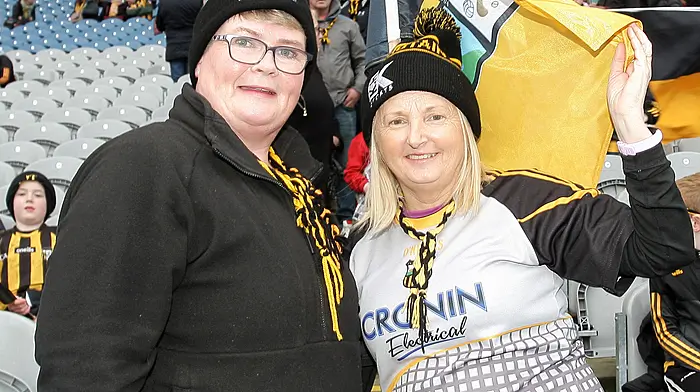 Cheering on Kilbrittain were Sharon McSweeney and Mary Hunt. (Photo: Paddy Feen)