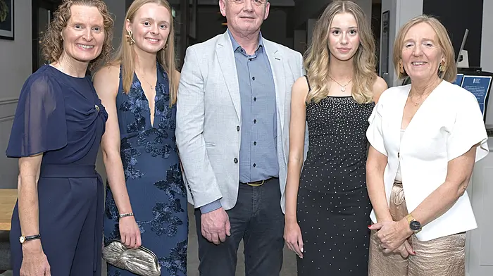 Enjoying the awards were Emer Cleary, Caoimhe Flannery, Niall Cahalane, Doireann Flannery and Ailish Cahalane. (Photo: Martin Walsh)