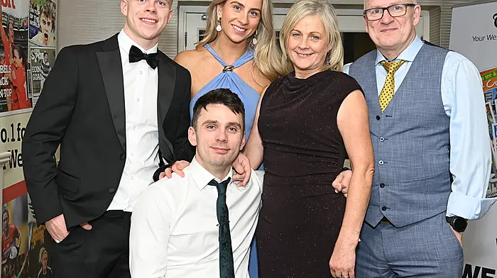 The Wall family enjoying the West Cork Sports Star Awards; from left, Philip, Jamie, Kate, Sheila and Michael. (Photo: Martin Walsh)