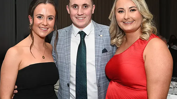 Enjoying the awards were Kilmacabea's Katie Harte and Eamonn Shanahan with Aibhlín Barry, Ardfield. (Photo: Martin Walsh)