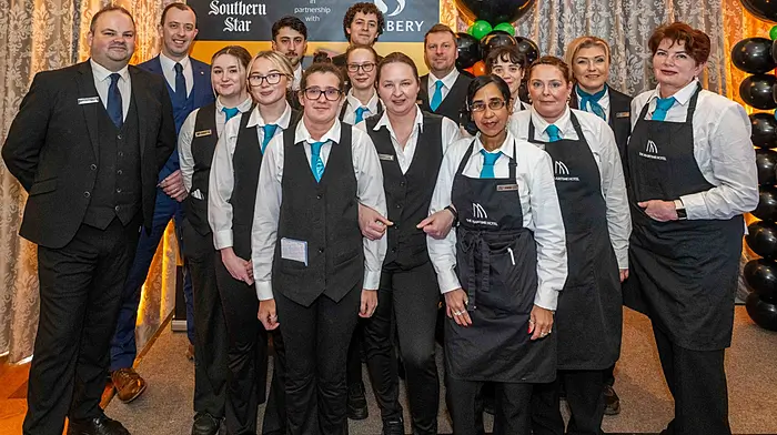 Scott Hornibrook, General Manager and Noel O’Donovan, Operations Manager, Maritime Hotel with members of the team who catered the awards gala.