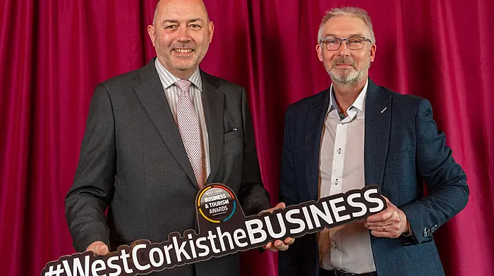 Attending the awards were Kevin Curran, Local Enterprise Office and Don Colbert, Failte Ireland. Picture: Andy Gibson.